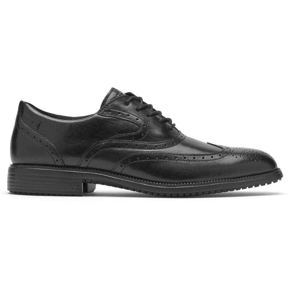 Sapatos Oxford Homem Rockport Total Motion Dressport Wingtip Pretas,Portugal CMYSK-1236